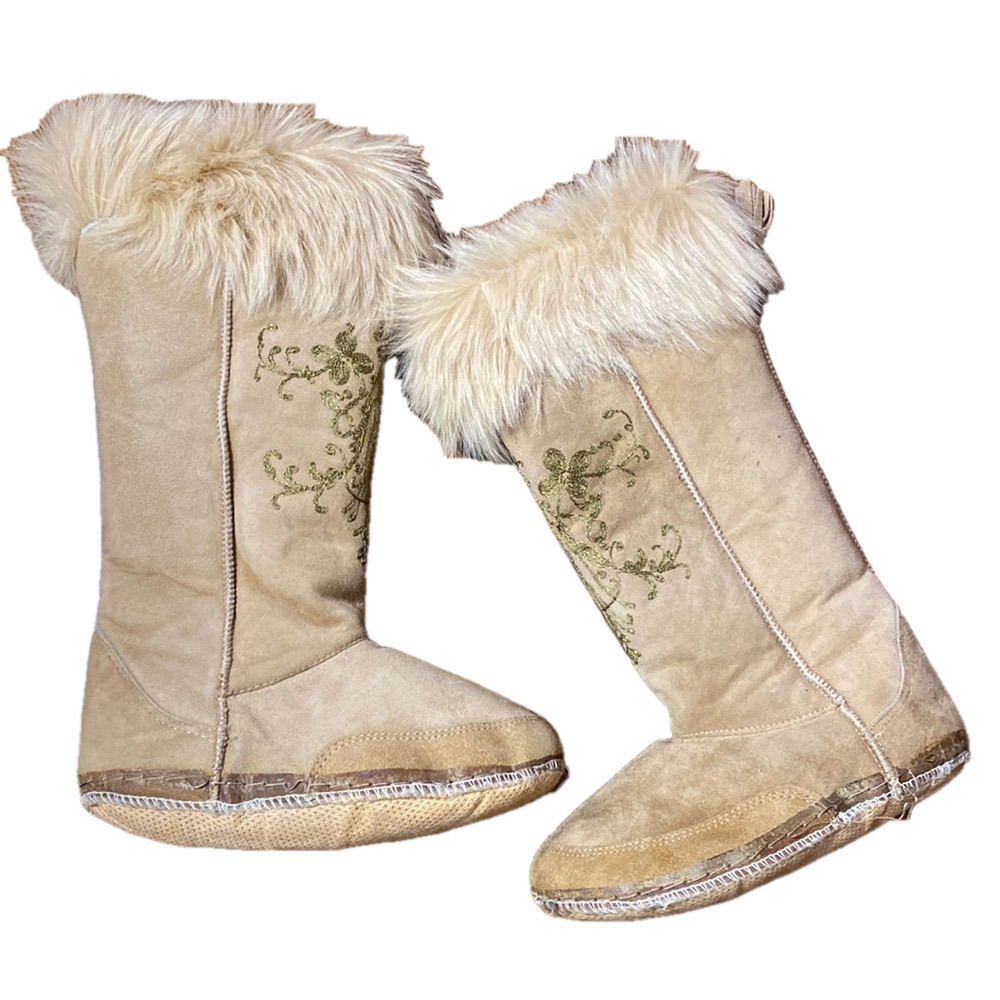 🌷 J Crew 🌷 Faux Fur & Suede Fleece Lined Winter Boot Slippers